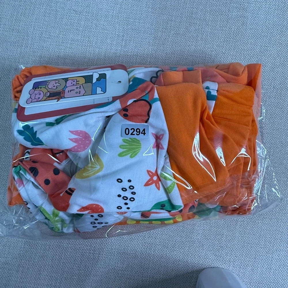 Orange Dinosaur Hoodie‎ and Jogger Pants Set Kids Size 100 New With Tags